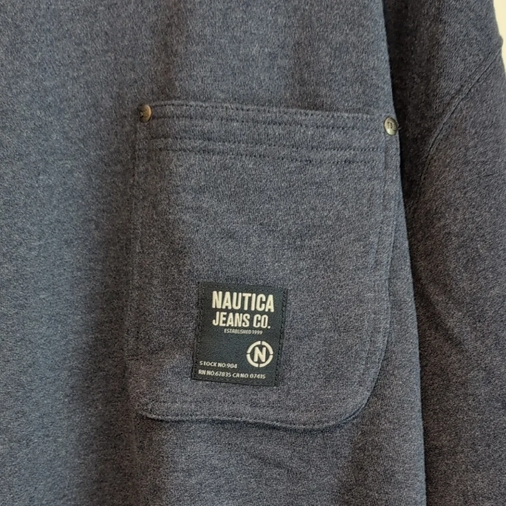 Nautica Men's Heather Navy Blue Crewneck Sweatshirt With Pocket